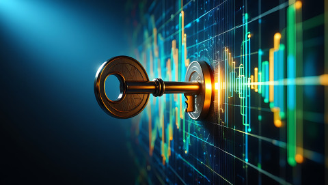 key unlocking a digital graph